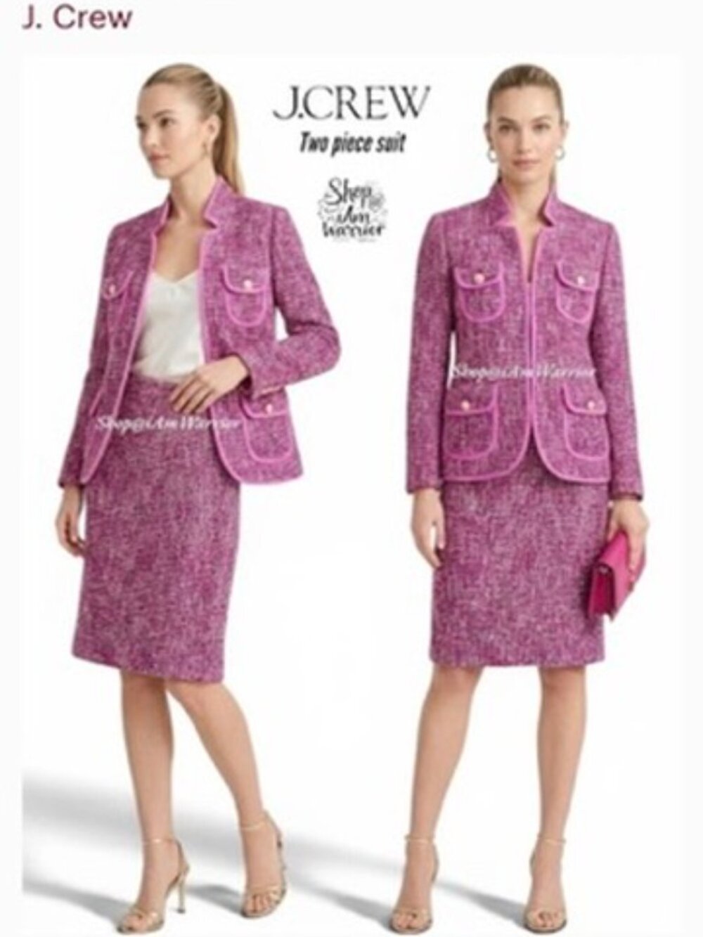 J. Crew Confetti Pink Suit with Jacket, Skirt and Dress
